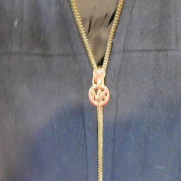 Michael Kors Women Black Trench Coat Wool Blend Jacket Removal Hood Jacket Small - Picture 5 of 12